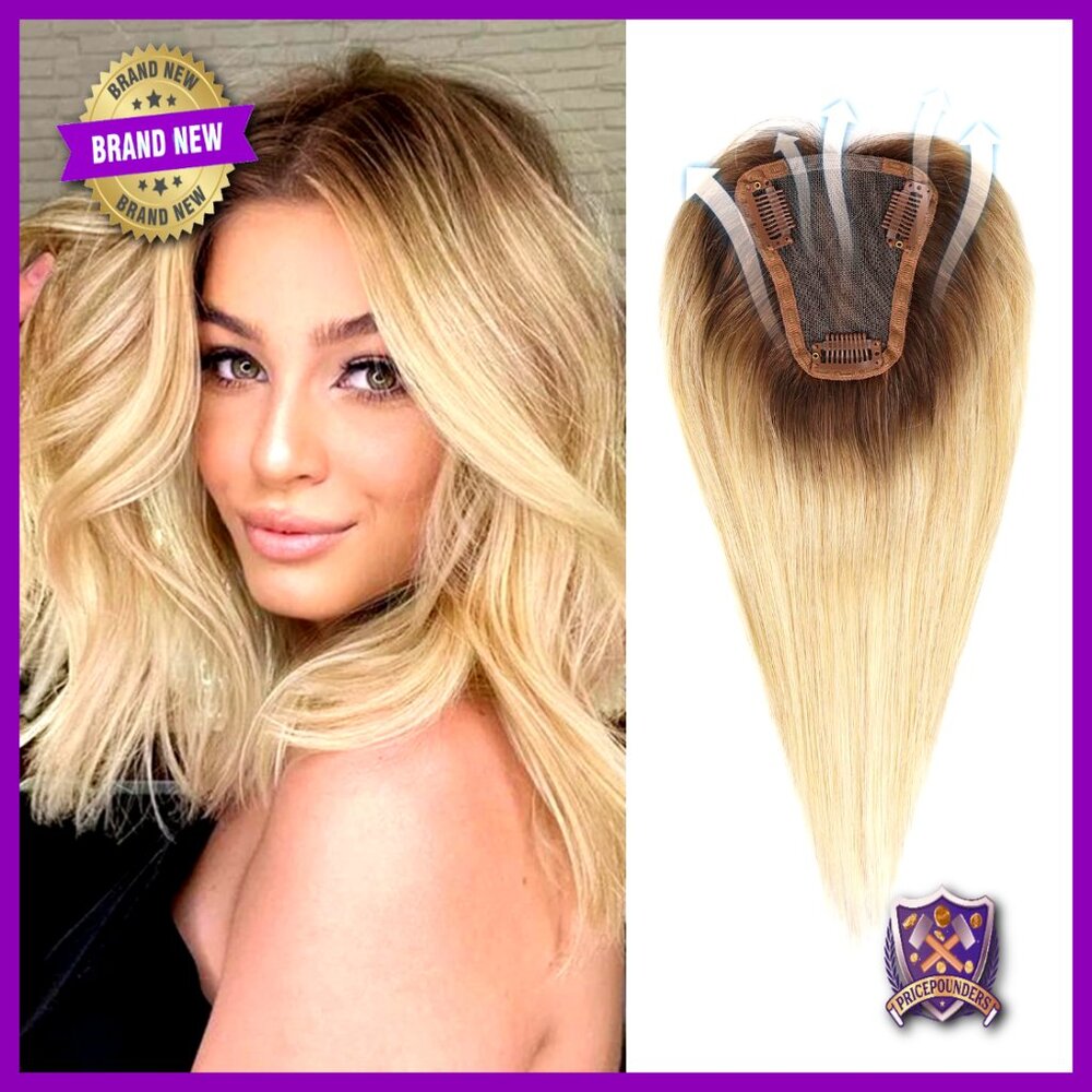 Hand-Tied Human Hair Topper Swiss Lace Base Lightweight Natural Hairpieces